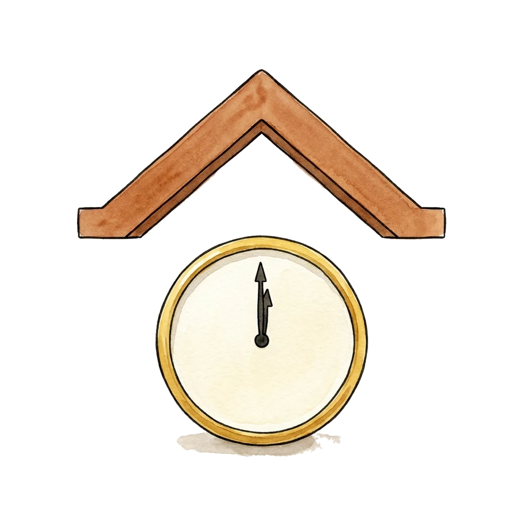 Picture story for the kanji 今, meaning now