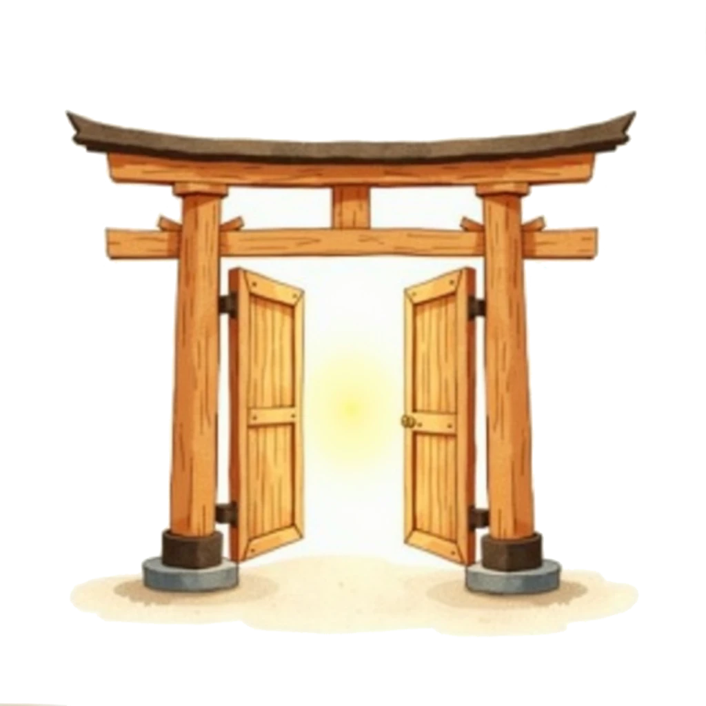 Picture story for the kanji 開, meaning open