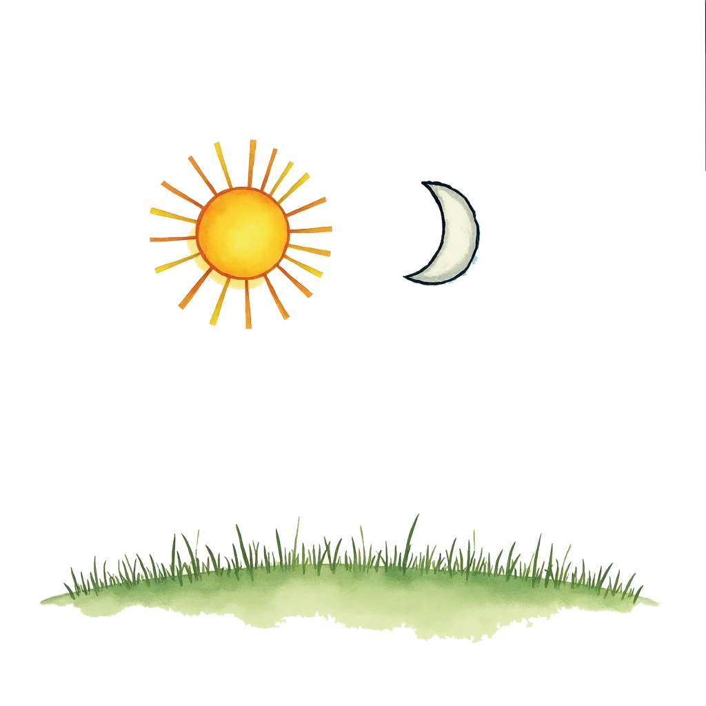 Picture story for the kanji 明, meaning bright