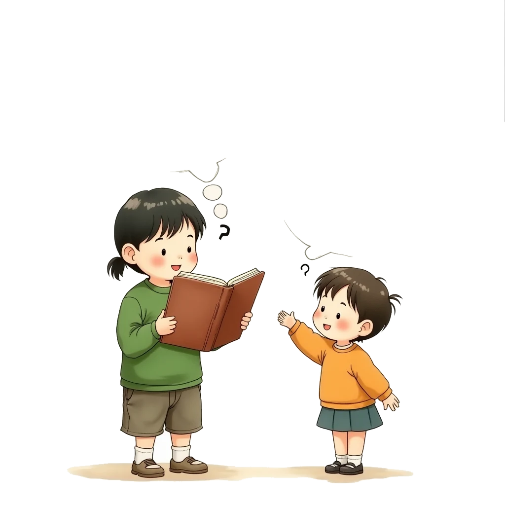 Picture story for the kanji 読, meaning read