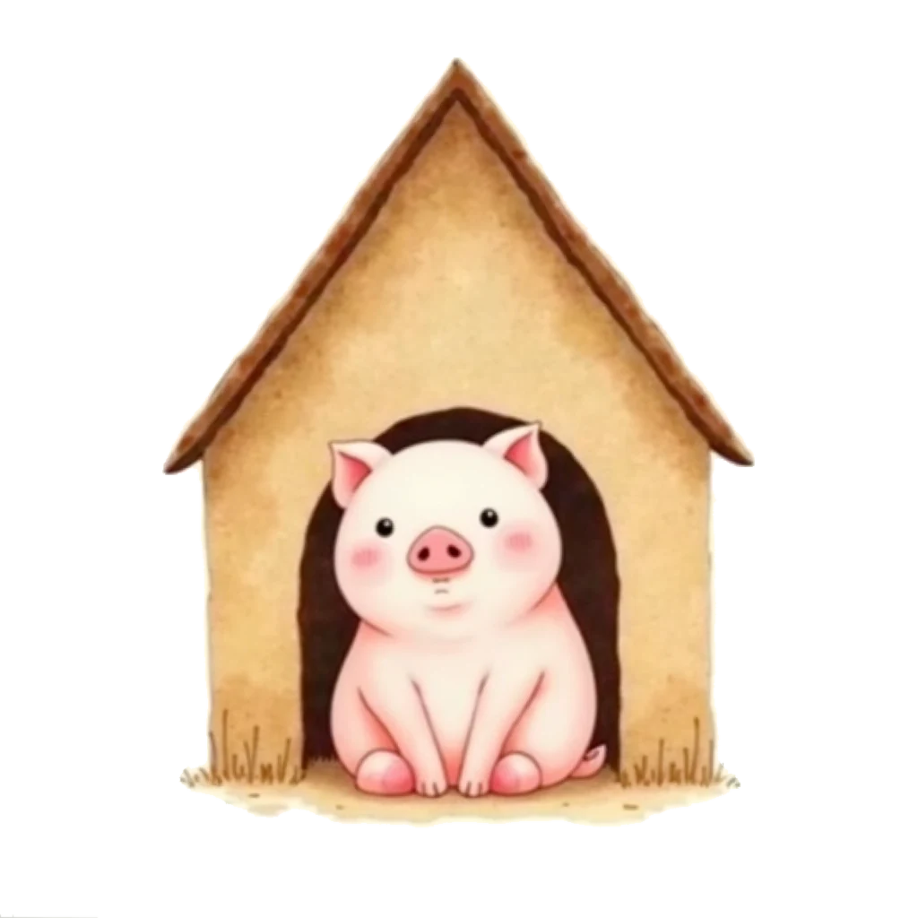 Picture story for the kanji 家, meaning house